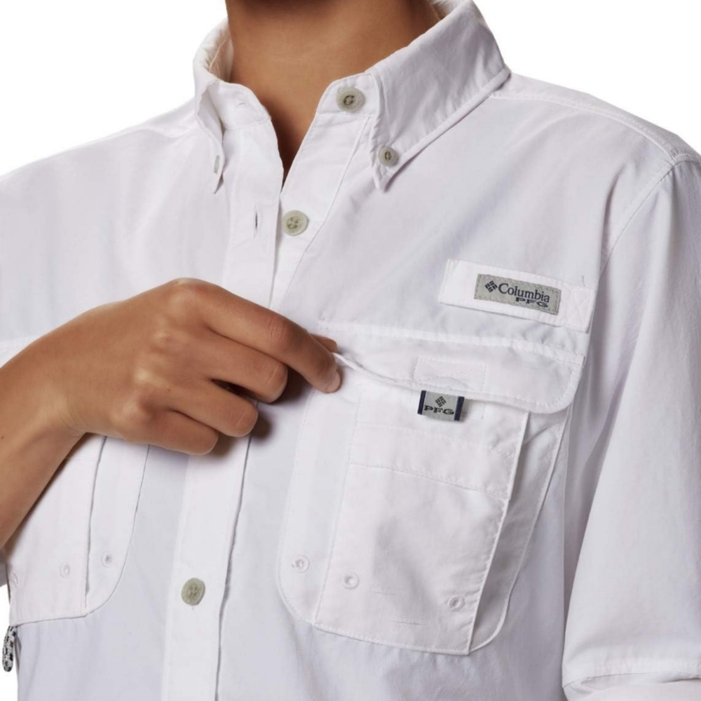 Columbia Womens White Bahama Long Sleeve UPF Button down Shirt Top
